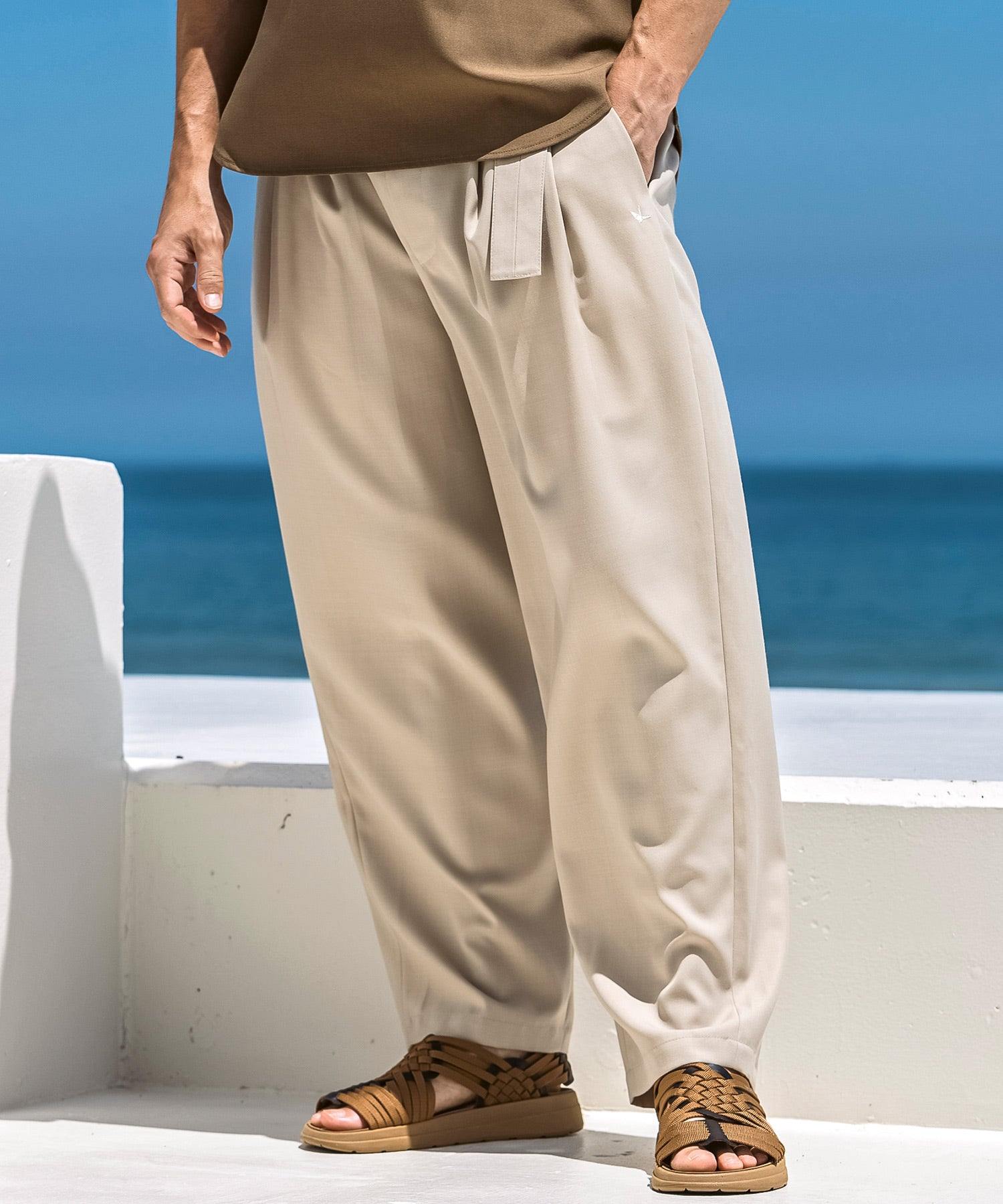 ウノ ピゥ ウノ ウグァーレ トレ リラックス 1PIU1UGUALE3 RELAX 【WEB・直営店限定】ウールブレンド ツータック ワイドシルエット スラックス (ベージュ) ベージュ