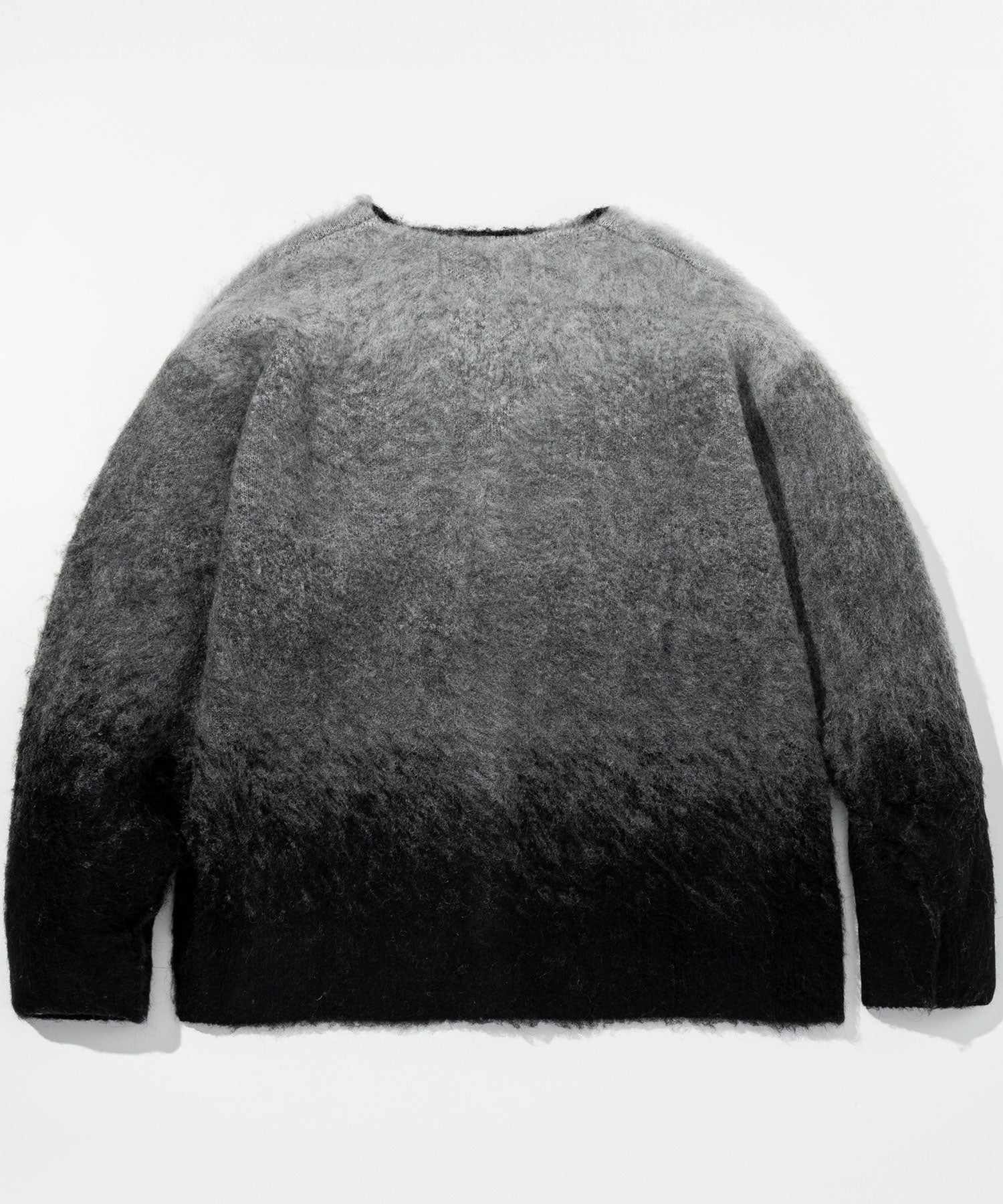 エイケイエムコンテンポラリー AKM Contemporary モヘア オーバーサイズ グラデーション ニットカーディガン(保温性/起毛) (ブラック) ブラック