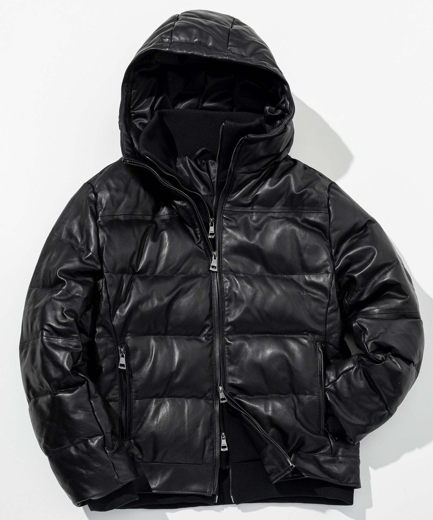 エイケイエムコンテンポラリー AKM Contemporary キルティング レザーレイヤード ダウンジャケット(保温性/防風性) (ブラック) ブラック