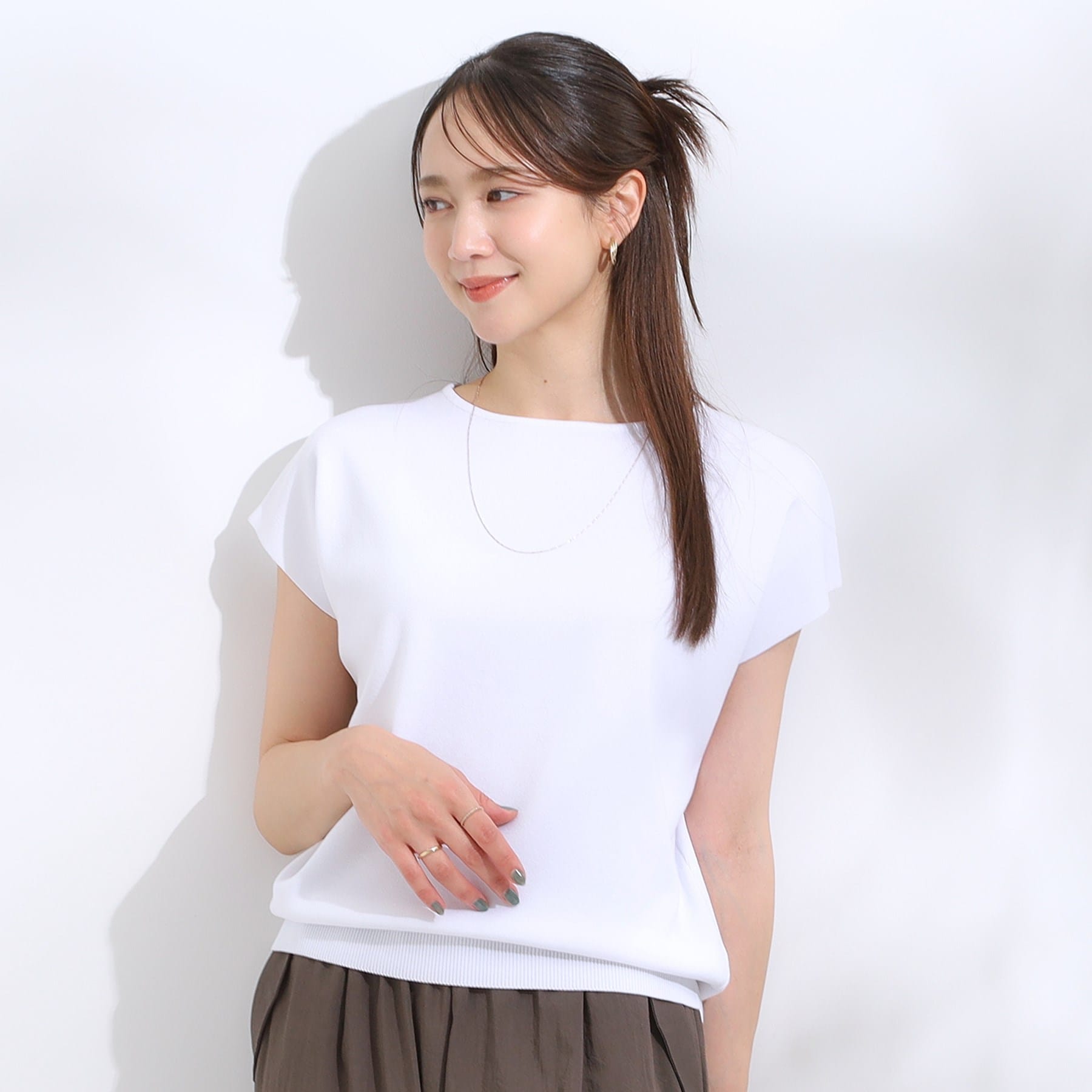 シューラルー SHOO・LA・RUE 【シューアイス/洗える】総針フレンチニット (ネイビー(094)) ネイビー(094)