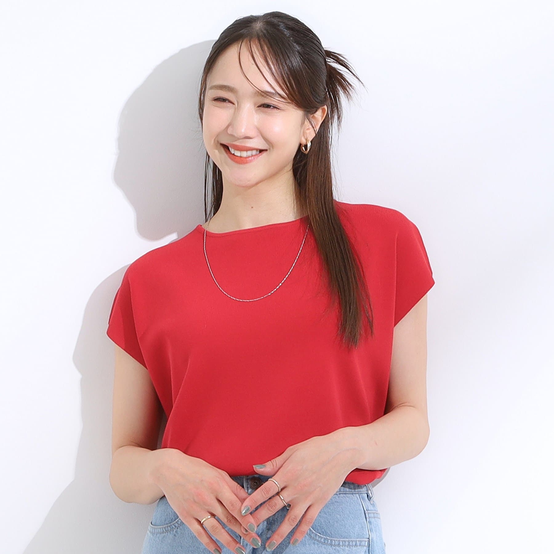 シューラルー SHOO・LA・RUE 【シューアイス/洗える】総針フレンチニット (ネイビー(094)) ネイビー(094)