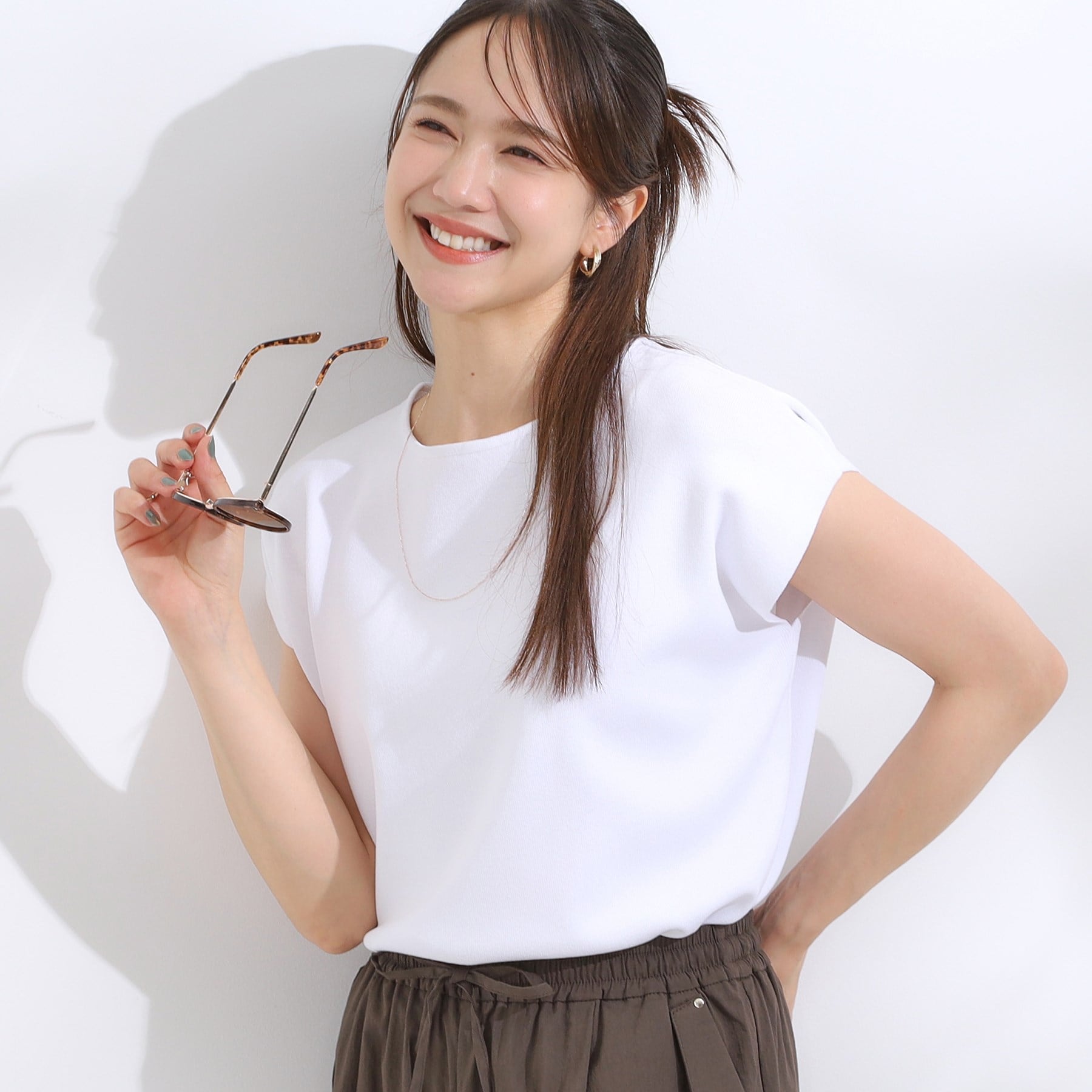 シューラルー SHOO・LA・RUE 【シューアイス/洗える】総針フレンチニット (オフホワイト(003)) オフホワイト(003)