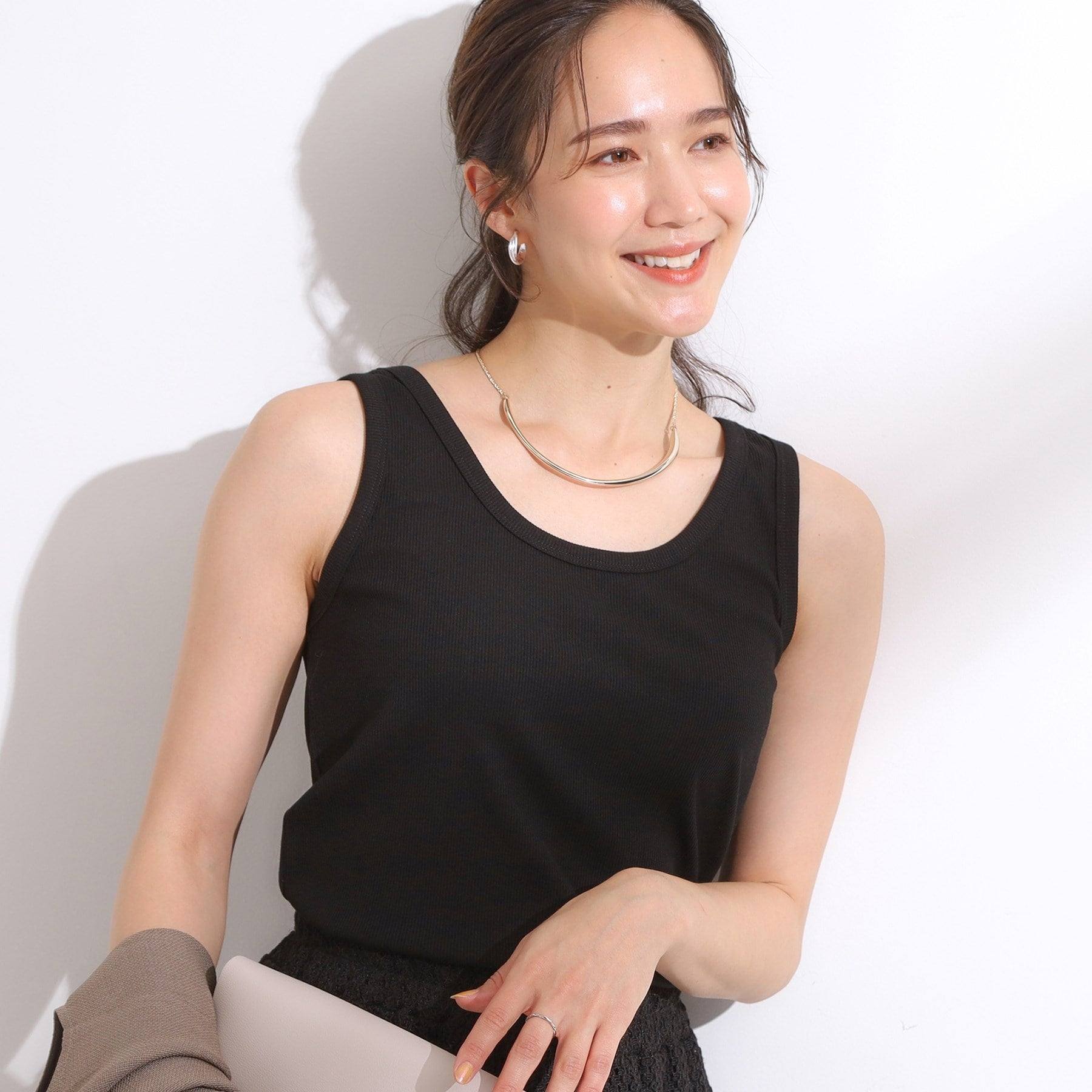 シューラルー SHOO・LA・RUE テレコタンクトップ (ブラック(019)) ブラック(019)