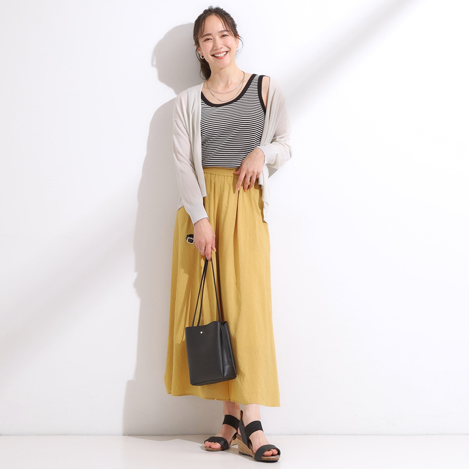 シューラルー SHOO・LA・RUE テレコタンクトップ (ブラック(019)) ブラック(019)