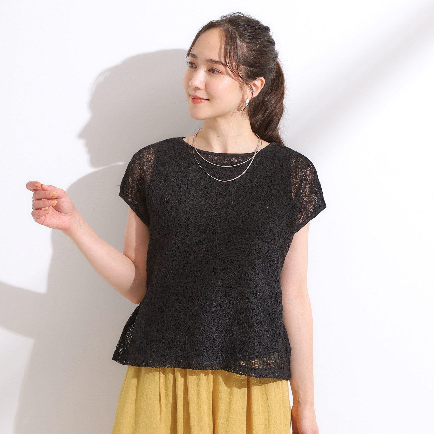 シューラルー SHOO・LA・RUE 【2点セット】刺繍レーストップス (アイボリー(004)) アイボリー(004)