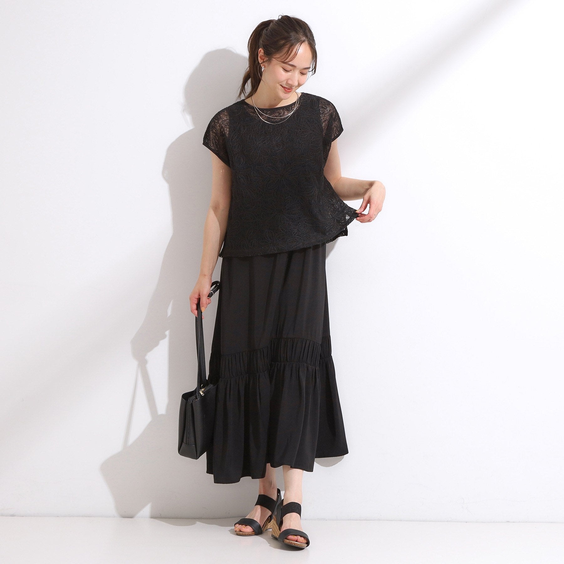 シューラルー SHOO・LA・RUE 【2点セット】刺繍レーストップス (アイボリー(004)) アイボリー(004)