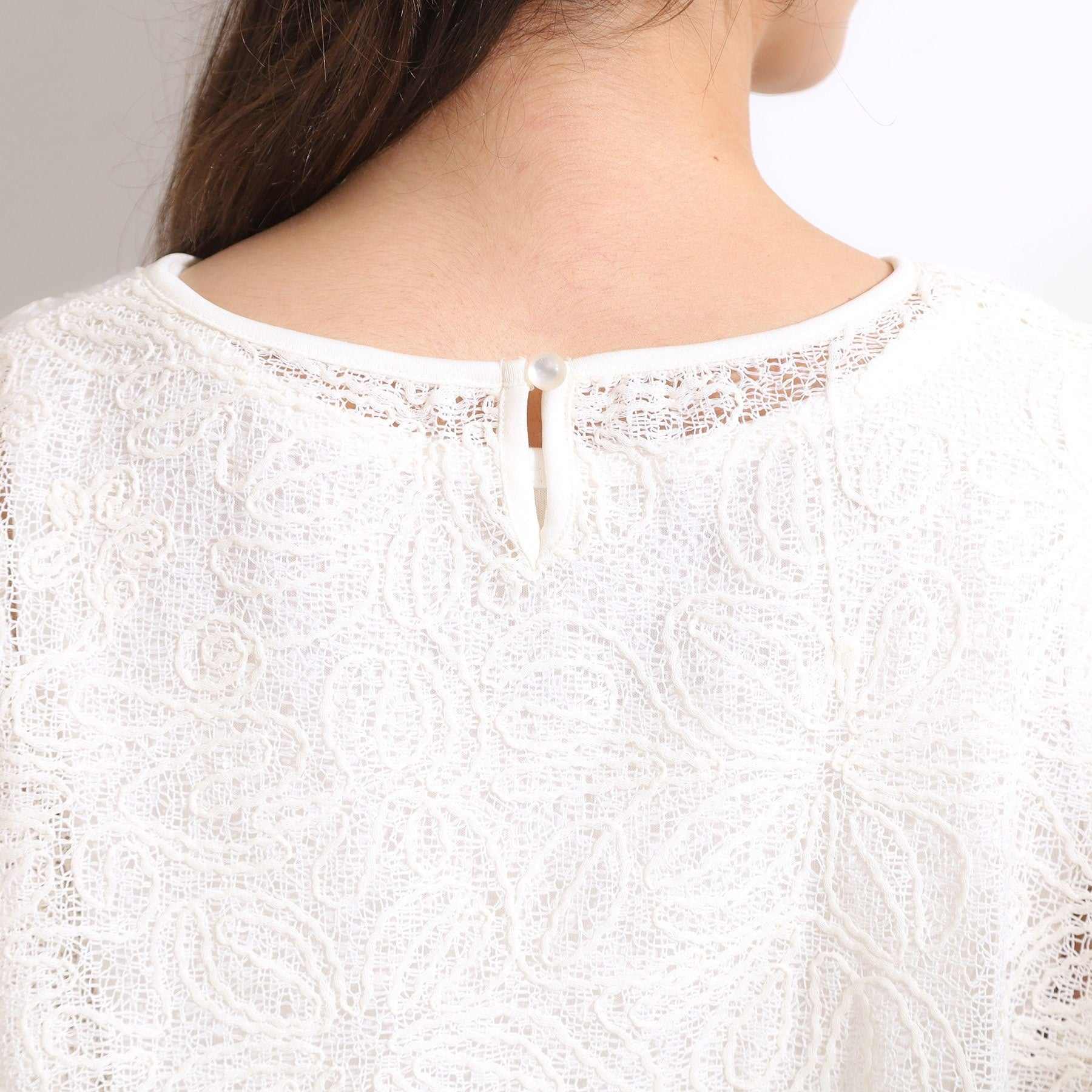 シューラルー SHOO・LA・RUE 【2点セット】刺繍レーストップス (アイボリー(004)) アイボリー(004)