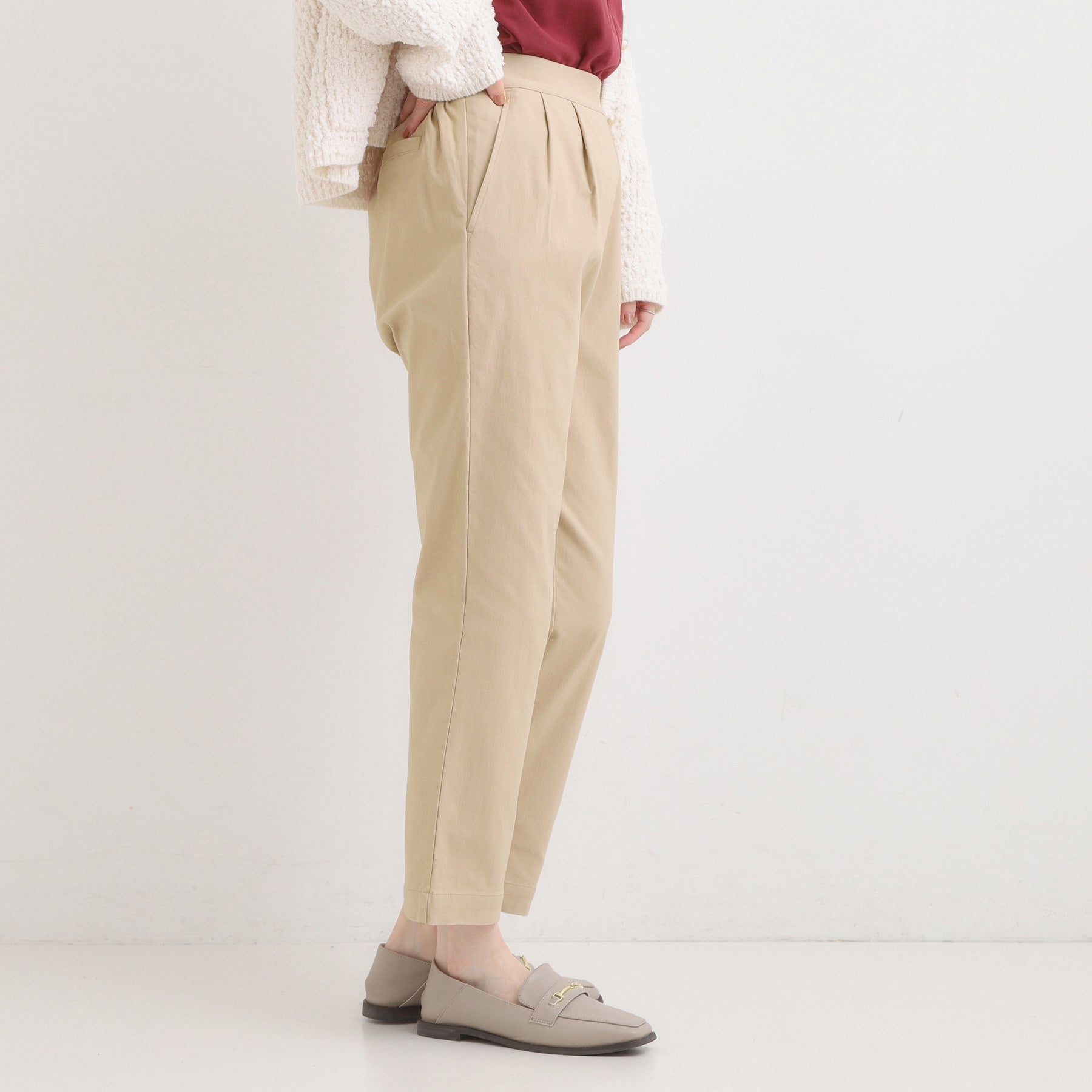 シューラルー SHOO・LA・RUE あったかハイパー裏起毛テーパード (チャコールグレー(014)) チャコールグレー(014)