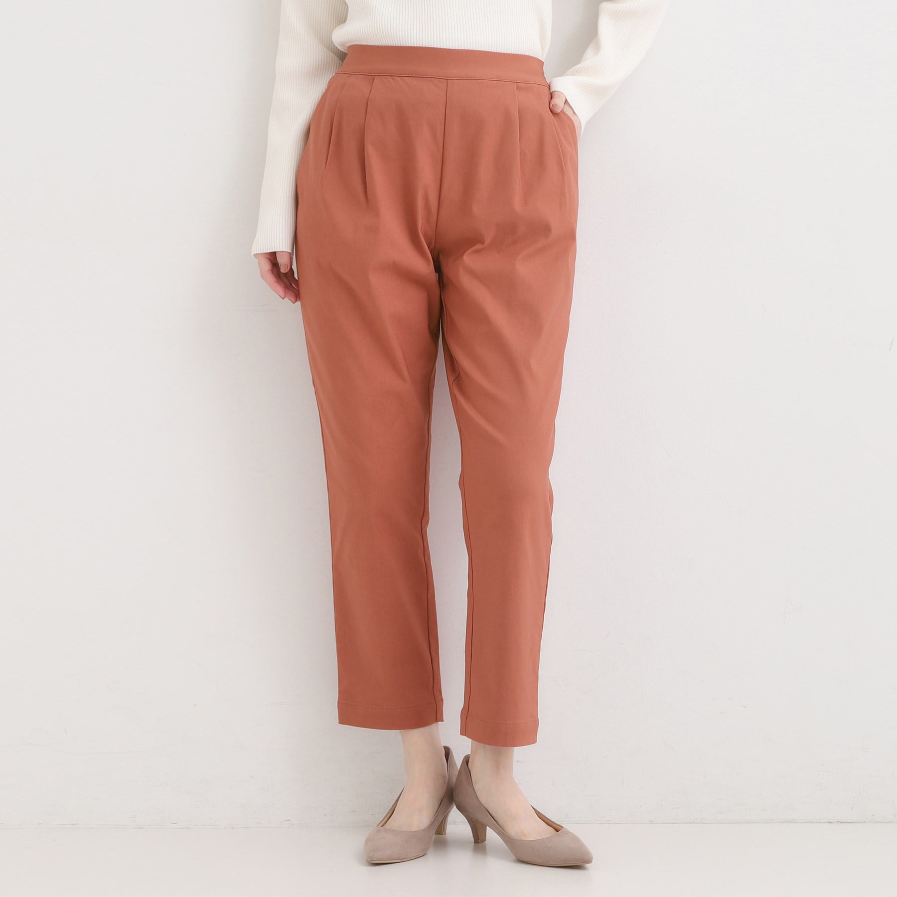 シューラルー SHOO・LA・RUE あったかハイパー裏起毛テーパード (オレンジ(067)) オレンジ(067)