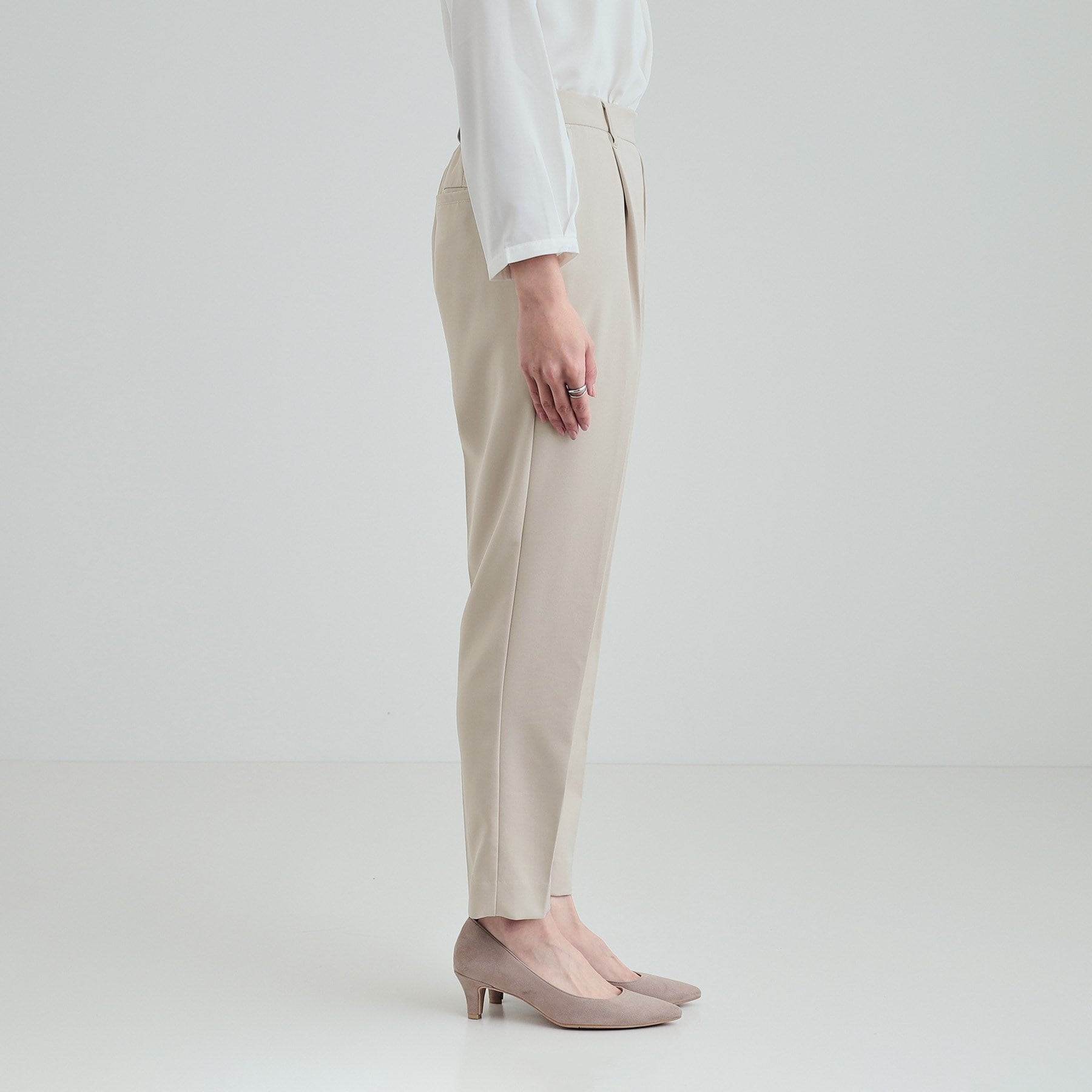 シューラルー SHOO・LA・RUE ダブルクロステーパードパンツ