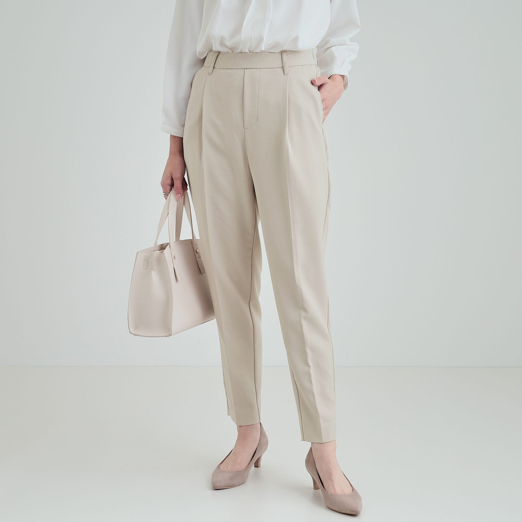 シューラルー SHOO・LA・RUE ダブルクロステーパードパンツ