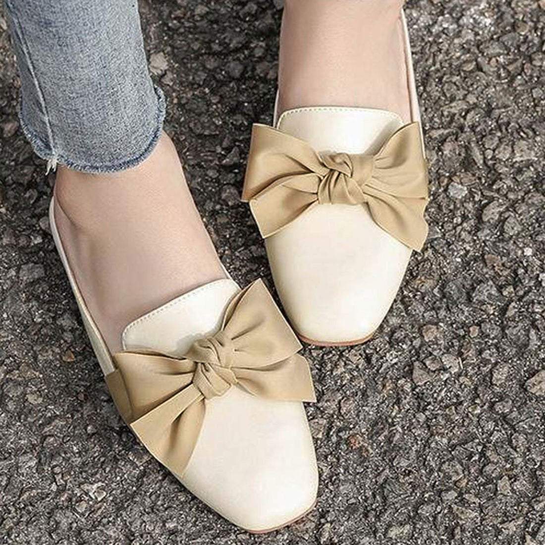 ショッピングゴー shoppinggo ミュールサンダル リボン ミュールパンプス ポインテッドトゥミュール レディース 美脚 スリッポンサンダル