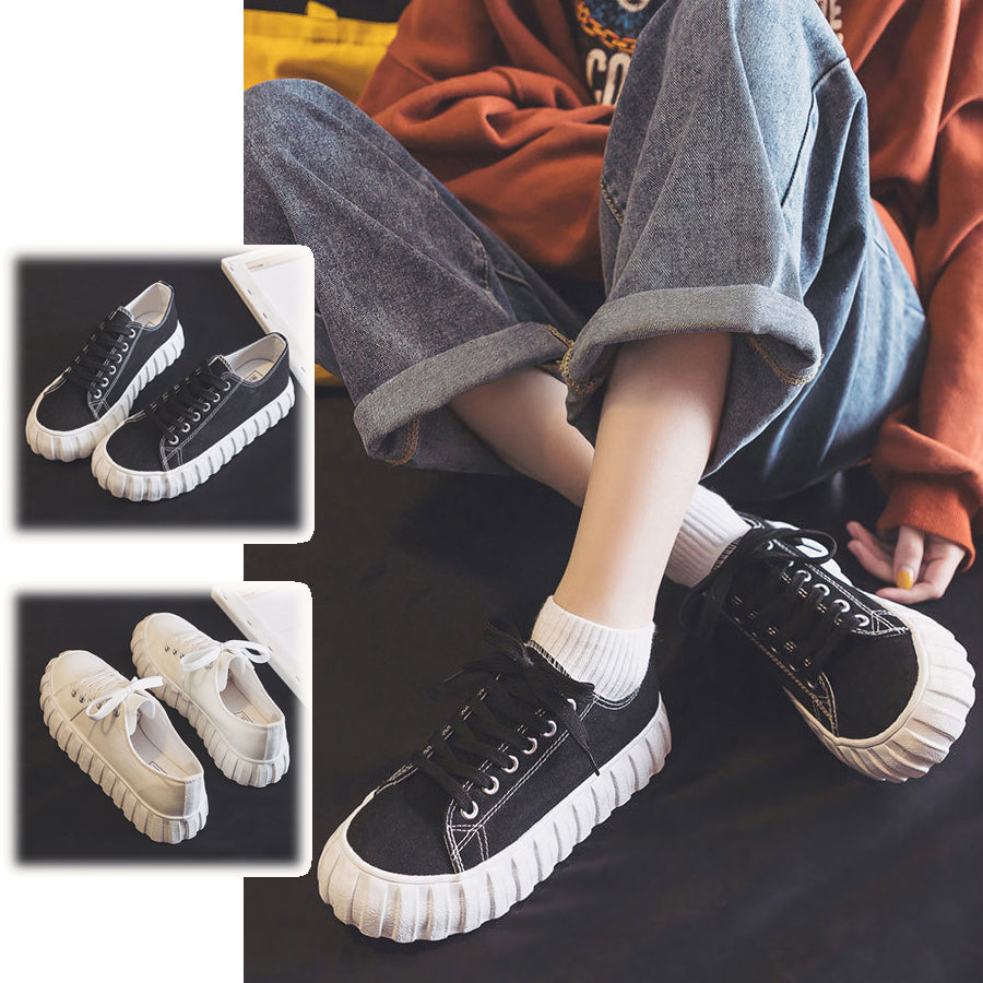 ショッピングゴー shoppinggo キャンバススニーカー キャンバスシューズ 幅広 軽量 男女兼用 レースアップ 通学 学生 靴 シンプル カジュアル ローカット 人気 い痛くない