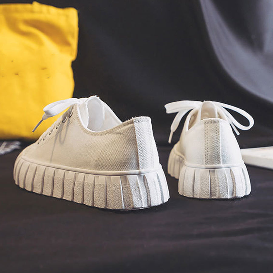 ショッピングゴー shoppinggo キャンバススニーカー キャンバスシューズ 幅広 軽量 男女兼用 レースアップ 通学 学生 靴 シンプル カジュアル ローカット 人気 い痛くない