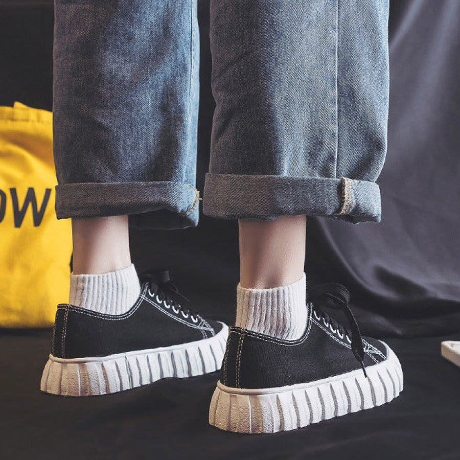 ショッピングゴー shoppinggo キャンバススニーカー キャンバスシューズ 幅広 軽量 男女兼用 レースアップ 通学 学生 靴 シンプル カジュアル ローカット 人気 い痛くない