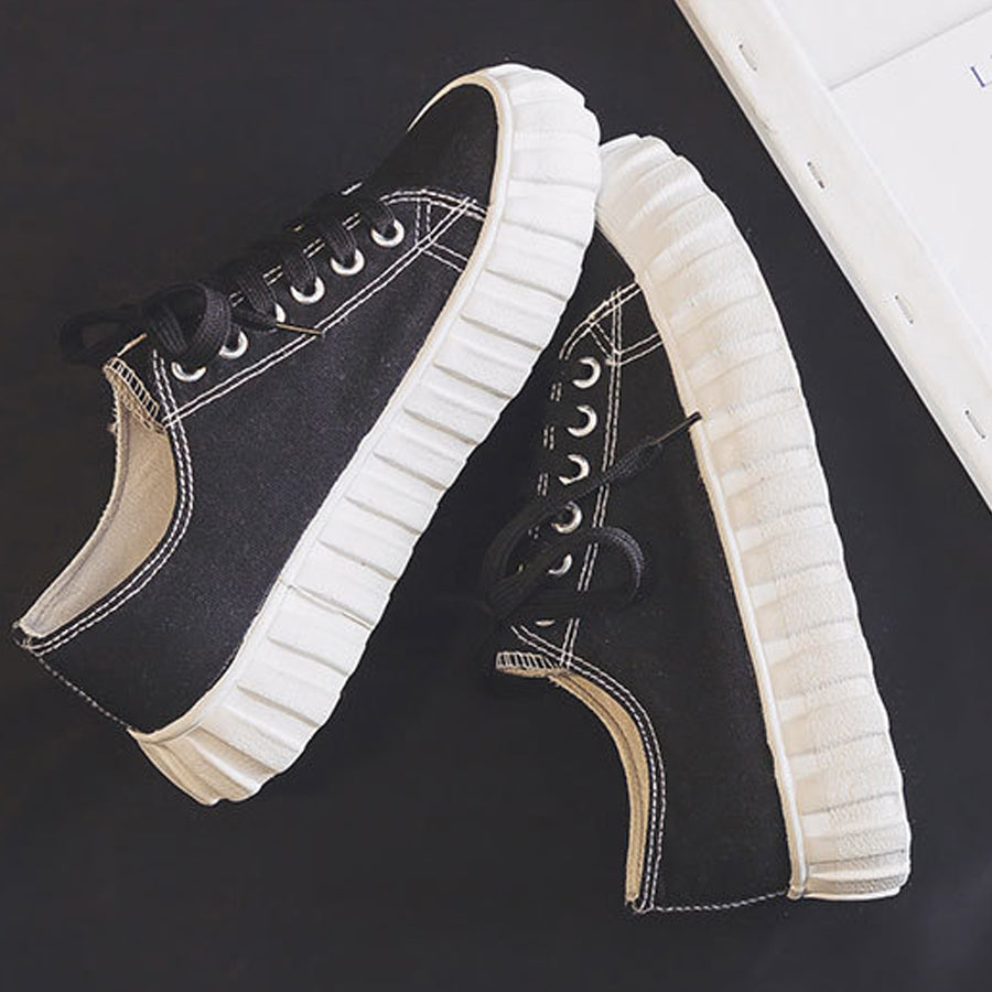 ショッピングゴー shoppinggo キャンバススニーカー キャンバスシューズ 幅広 軽量 男女兼用 レースアップ 通学 学生 靴 シンプル カジュアル ローカット 人気 い痛くない