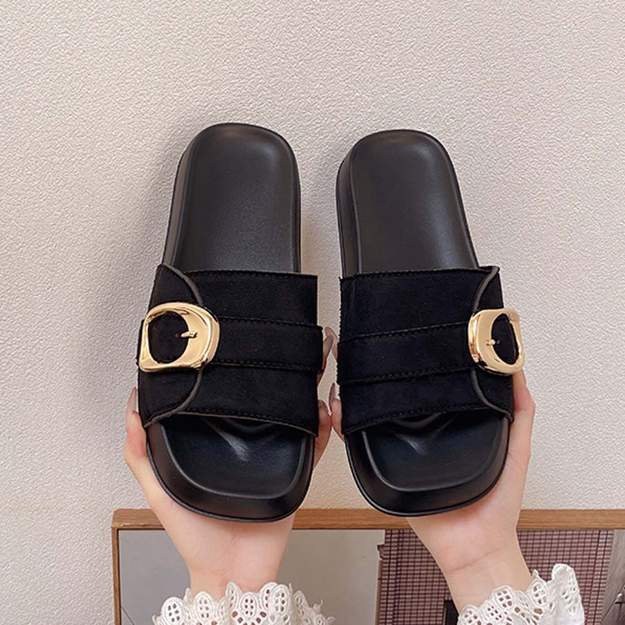 ショッピングゴー shoppinggo サンダル レディース スリッパ 履きやすい フラットサンダル ミュール 美脚 ぺたんこ 夏サンダル (キャメル) キャメル