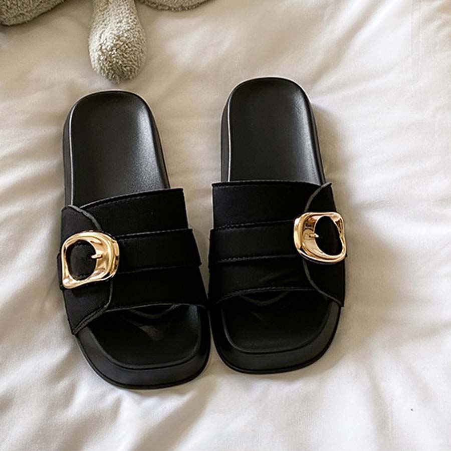 ショッピングゴー shoppinggo サンダル レディース スリッパ 履きやすい フラットサンダル ミュール 美脚 ぺたんこ 夏サンダル (キャメル) キャメル