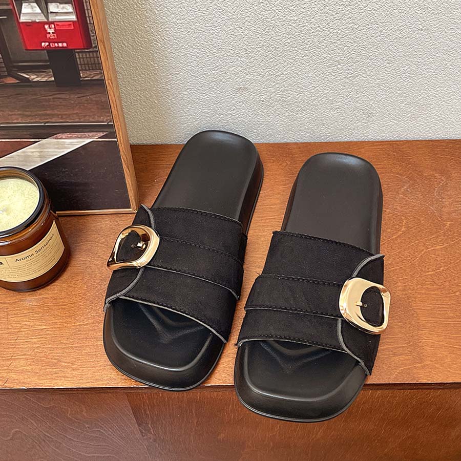 ショッピングゴー shoppinggo サンダル レディース スリッパ 履きやすい フラットサンダル ミュール 美脚 ぺたんこ 夏サンダル (キャメル) キャメル