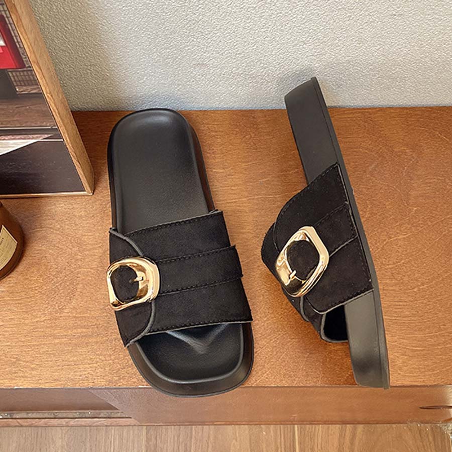 ショッピングゴー shoppinggo サンダル レディース スリッパ 履きやすい フラットサンダル ミュール 美脚 ぺたんこ 夏サンダル (キャメル) キャメル