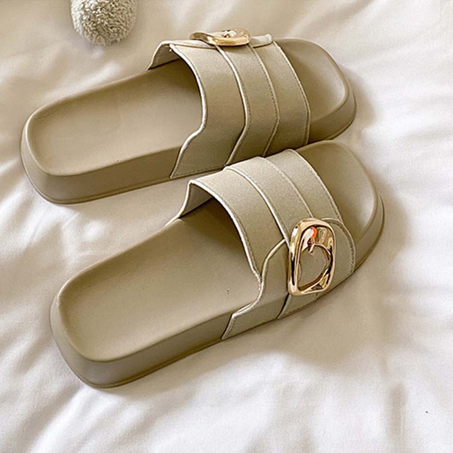 ショッピングゴー shoppinggo サンダル レディース スリッパ 履きやすい フラットサンダル ミュール 美脚 ぺたんこ 夏サンダル (キャメル) キャメル