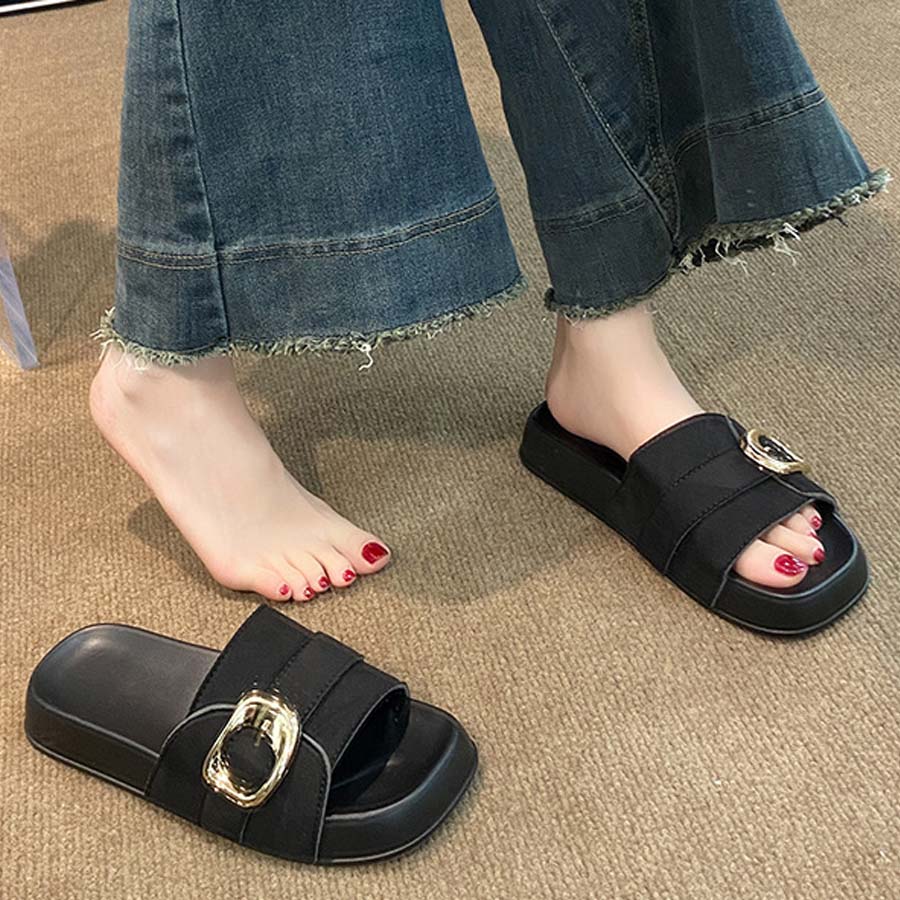 ショッピングゴー shoppinggo サンダル レディース スリッパ 履きやすい フラットサンダル ミュール 美脚 ぺたんこ 夏サンダル (キャメル) キャメル