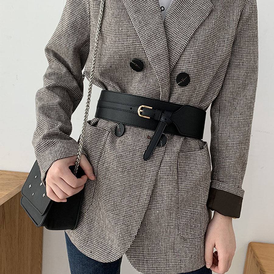 ショッピングゴー shoppinggo ベルト レディース カラーベルト 太 幅広 本革風 黒 ブラック ブラウン レザー調 サイズ調整可能 おしゃれ カジュアル シンプル ジーンズ