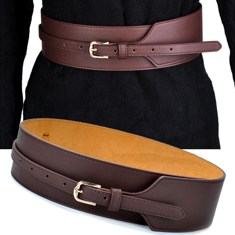 ショッピングゴー shoppinggo ベルト レディース カラーベルト 太 幅広 本革風 黒 ブラック ブラウン レザー調 サイズ調整可能 おしゃれ カジュアル シンプル ジーンズ