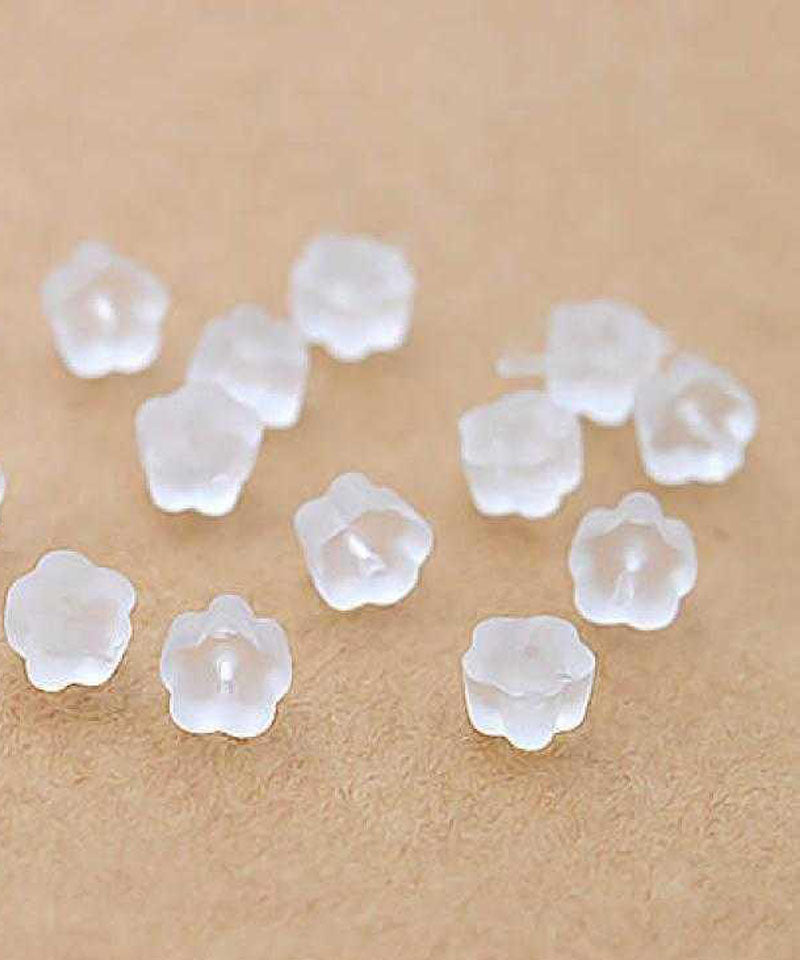 ショッピングゴー shoppinggo ピアスキャッチ シリコン 花型 レディース メンズ 男女共用 樹脂 透明 シリコンキャッチ 10個セット