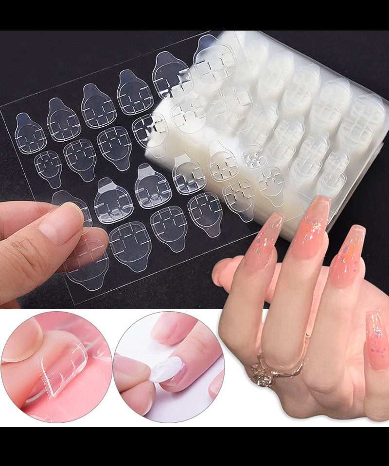 ショッピングゴー shoppinggo ネイルチップ用 ネイル両面接着剤 強力 両面テープ グミタイプ 透明 両面シール ネイルチップ用 つけ爪用120枚【返品不可商品】