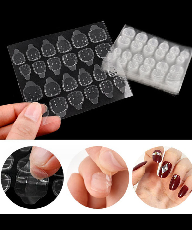 ショッピングゴー shoppinggo ネイルチップ用 ネイル両面接着剤 強力 両面テープ グミタイプ 透明 両面シール ネイルチップ用 つけ爪用120枚【返品不可商品】