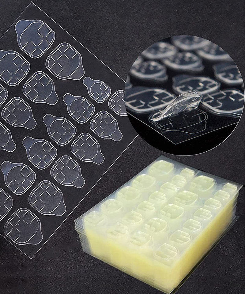 ショッピングゴー shoppinggo ネイルチップ用 ネイル両面接着剤 強力 両面テープ グミタイプ 透明 両面シール ネイルチップ用 つけ爪用120枚【返品不可商品】