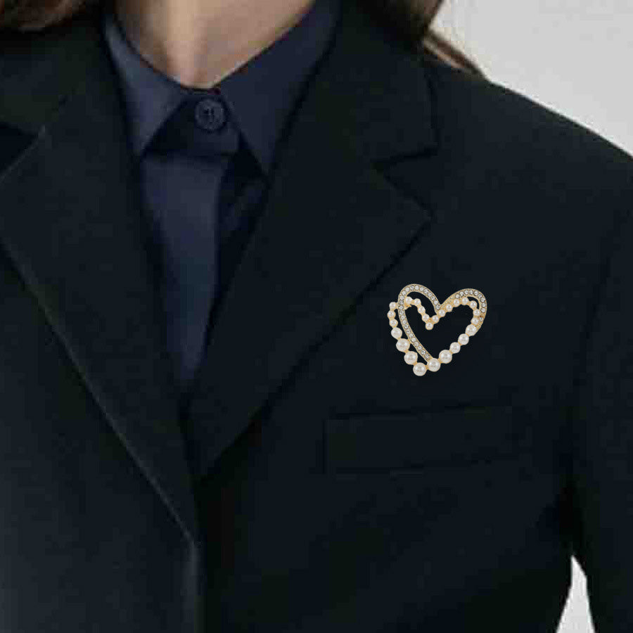 ショッピングゴー shoppinggo ブローチ ハート スカーフリング キラキラ スカーフ留め Tシャツ結び留め スカーフ 簡単アレンジ 胸元華やかに おしゃれ きれいめ フォーマル