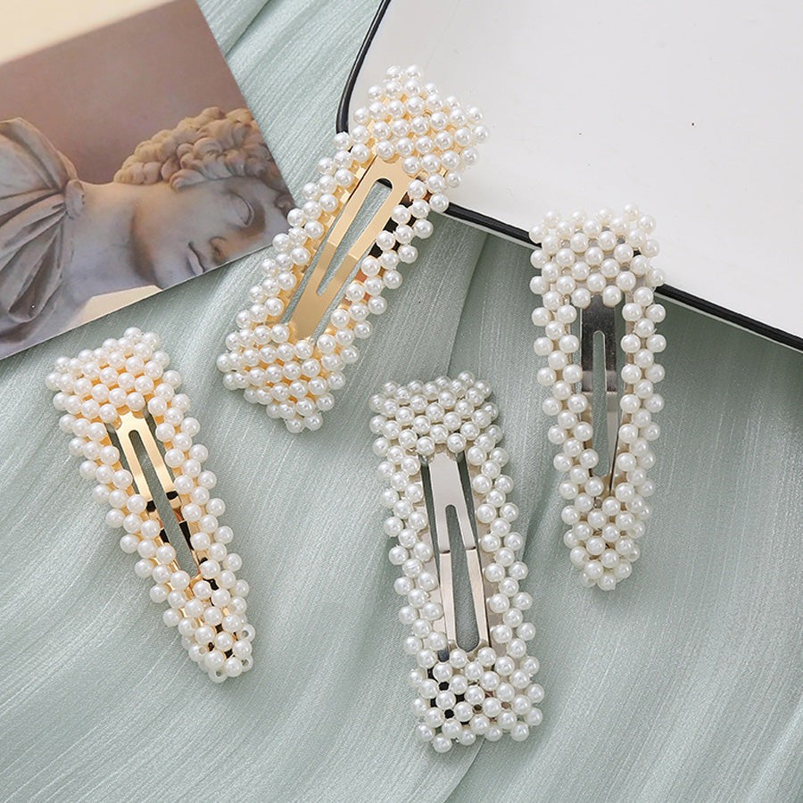 購物GO shoppinggo 髮夾 髮釘 髮夾 髮飾 髮束 髮飾品 白色 珍珠風