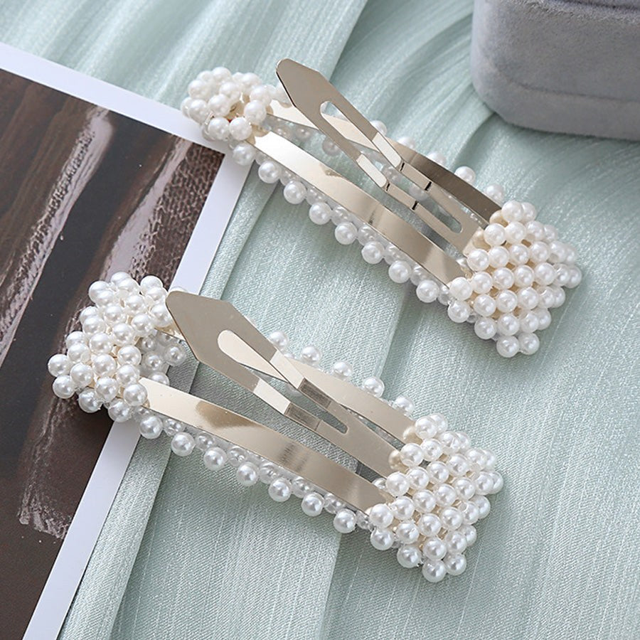 購物GO shoppinggo 髮夾 髮釘 髮夾 髮飾 髮束 髮飾品 白色 珍珠風