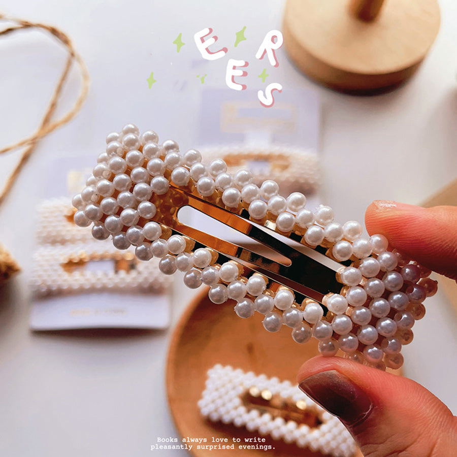 購物GO shoppinggo 髮夾 髮釘 髮夾 髮飾 髮束 髮飾品 白色 珍珠風