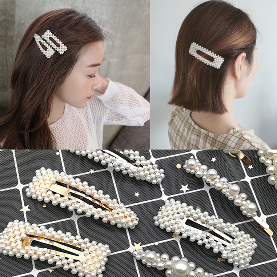 購物GO shoppinggo 髮夾 髮釘 髮夾 髮飾 髮束 髮飾品 白色 珍珠風