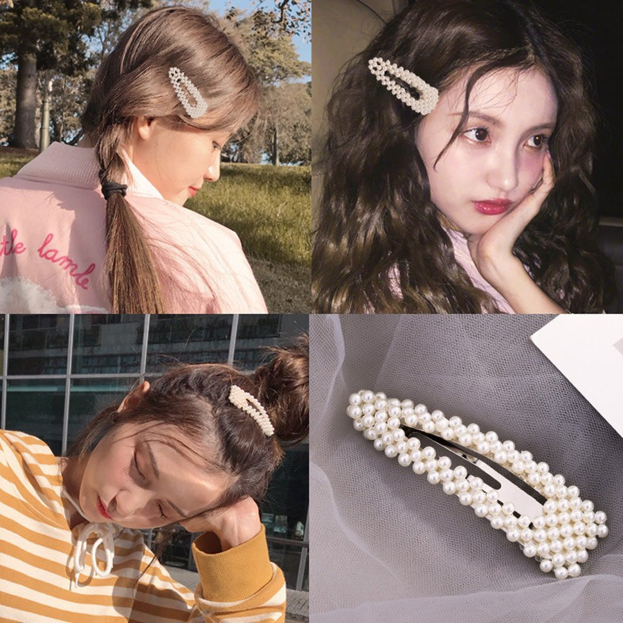 購物GO shoppinggo 髮夾 髮釘 髮夾 髮飾 髮束 髮飾品 白色 珍珠風