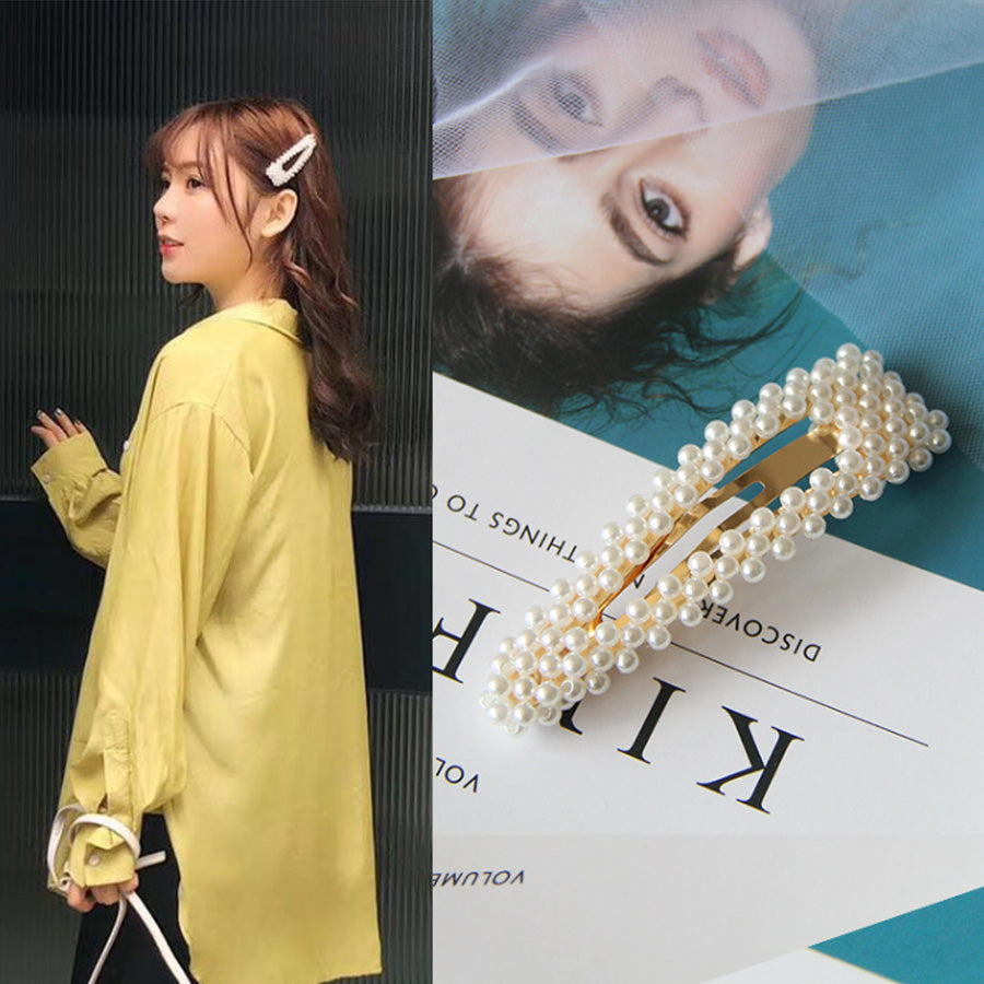 購物GO shoppinggo 髮夾 髮釘 髮夾 髮飾 髮束 髮飾品 白色 珍珠風