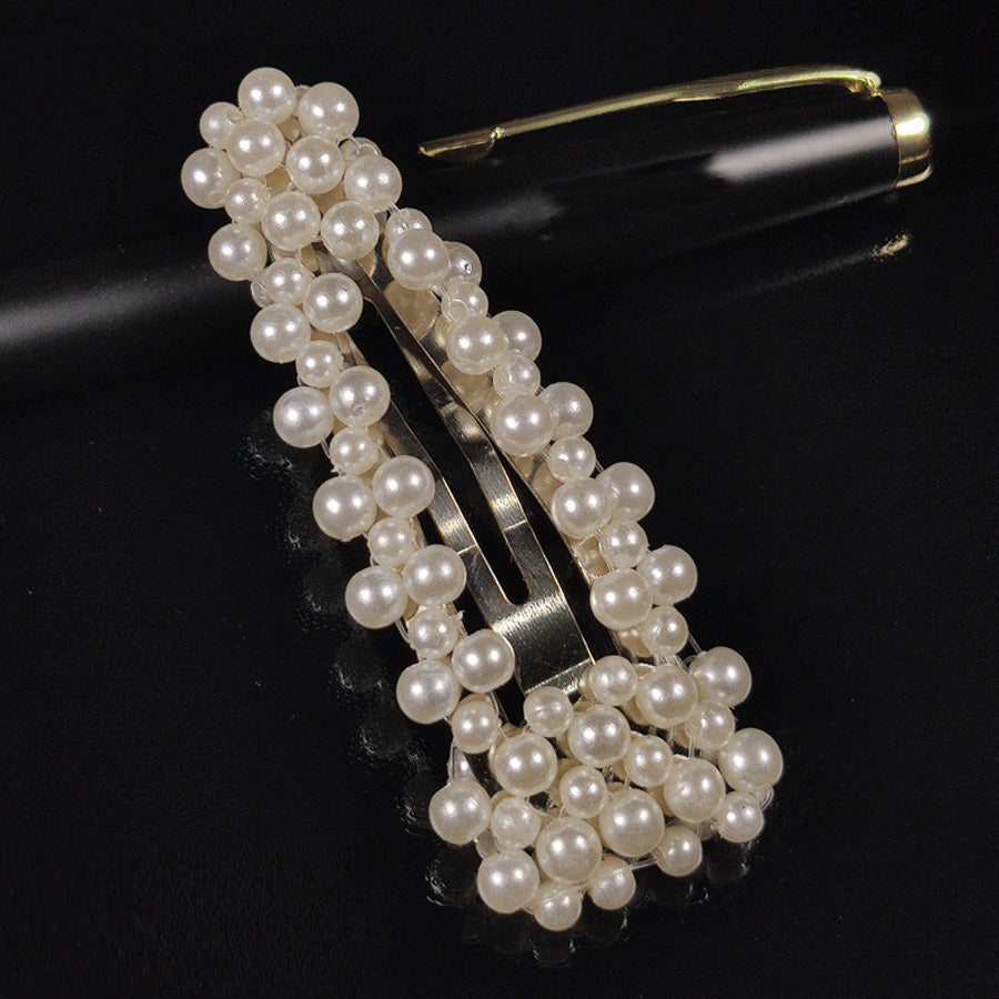 購物GO shoppinggo 髮夾 髮釘 髮夾 髮飾 髮束 髮飾品 白色 珍珠風