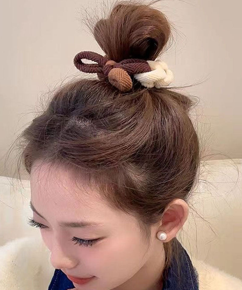 ショッピングゴー shoppinggo ヘアゴム バイカラー 太め おしゃれ ヘアアクセサリー 結び シンプル 髪留め ヘア留め かわいい オシャレ 髪飾り 上品 パーティー飾り