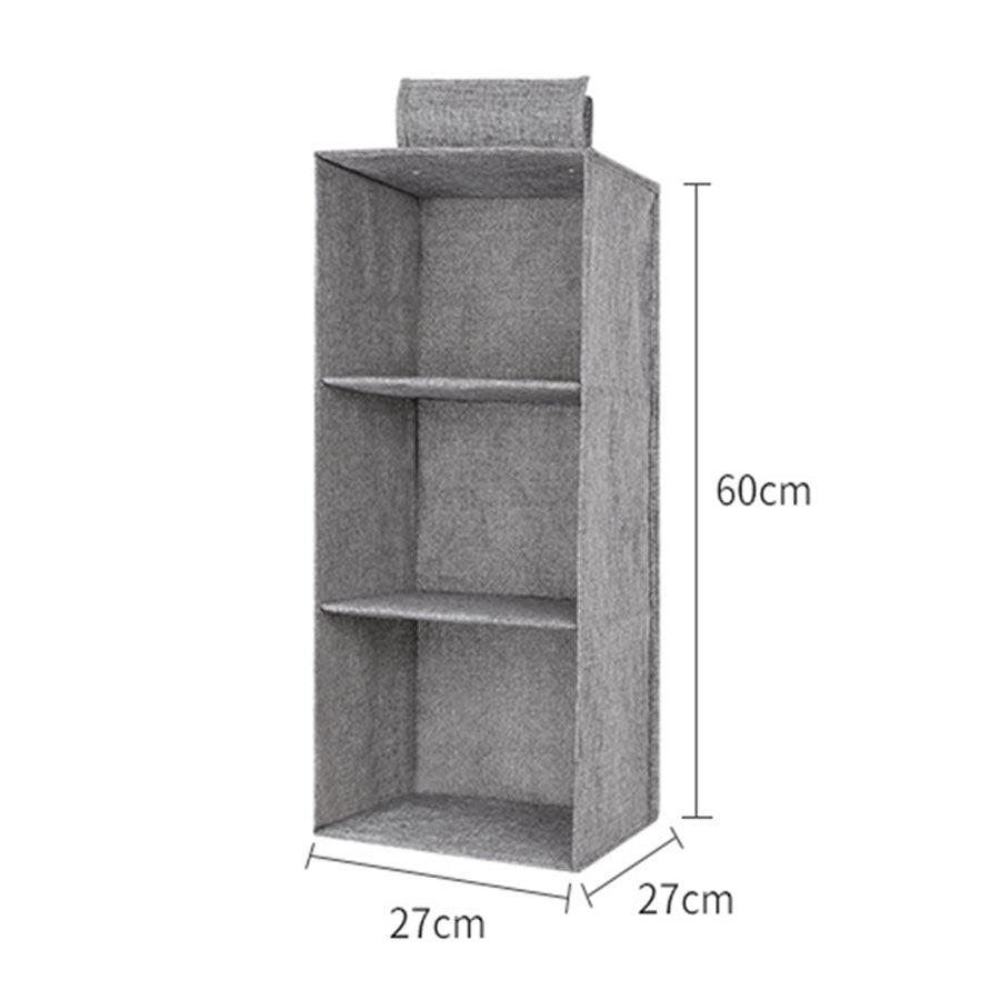 Shoppinggo Hanging Storage 3 Tier Hanging Clothes Storage Bag Plain Storage Holder Bag Storage Bag Closet Rack Underwear Storage