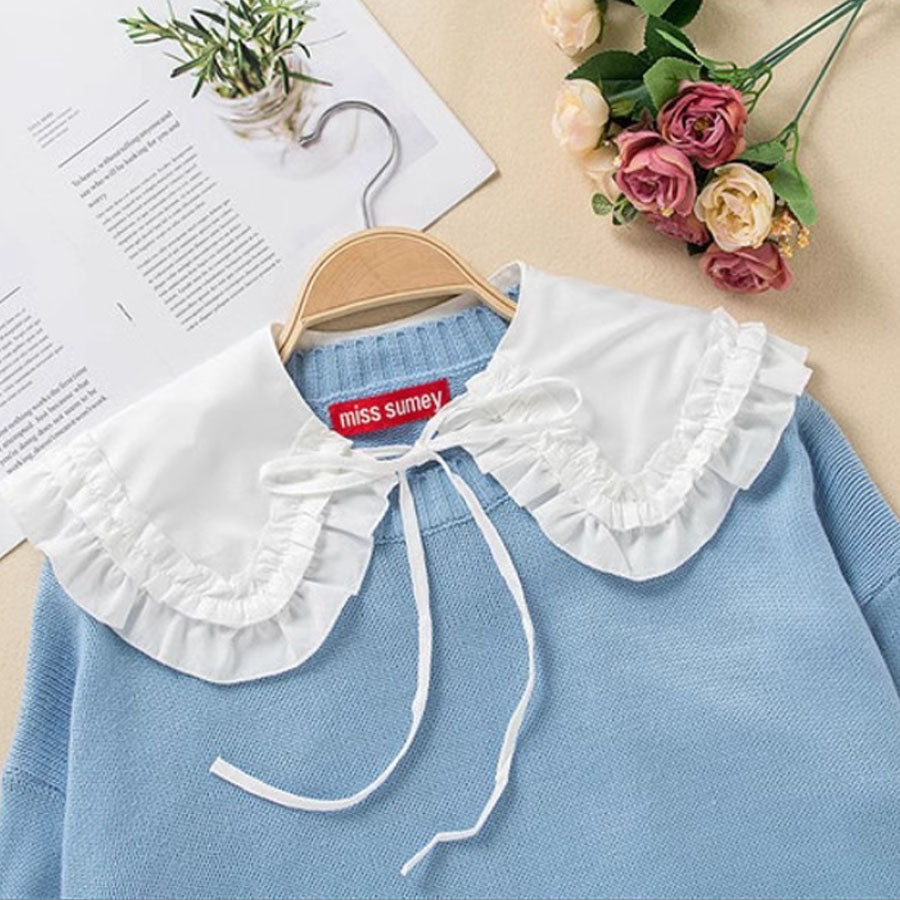 ショッピングゴー shoppinggo つけ襟 レディース ホワイト レース アイレット刺繍 シャツ shirt 付け衿 フェミニン ガーリー レイヤード オールシーズン 重ね着,A02