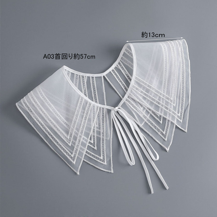 ショッピングゴー shoppinggo つけ襟 レディース ホワイト レース アイレット刺繍 シャツ shirt 付け衿 フェミニン ガーリー レイヤード オールシーズン 重ね着