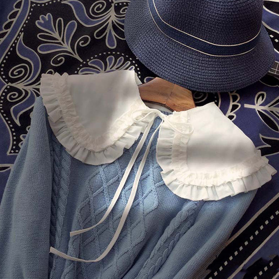 ショッピングゴー shoppinggo つけ襟 レディース ホワイト レース アイレット刺繍 シャツ shirt 付け衿 フェミニン ガーリー レイヤード オールシーズン 重ね着