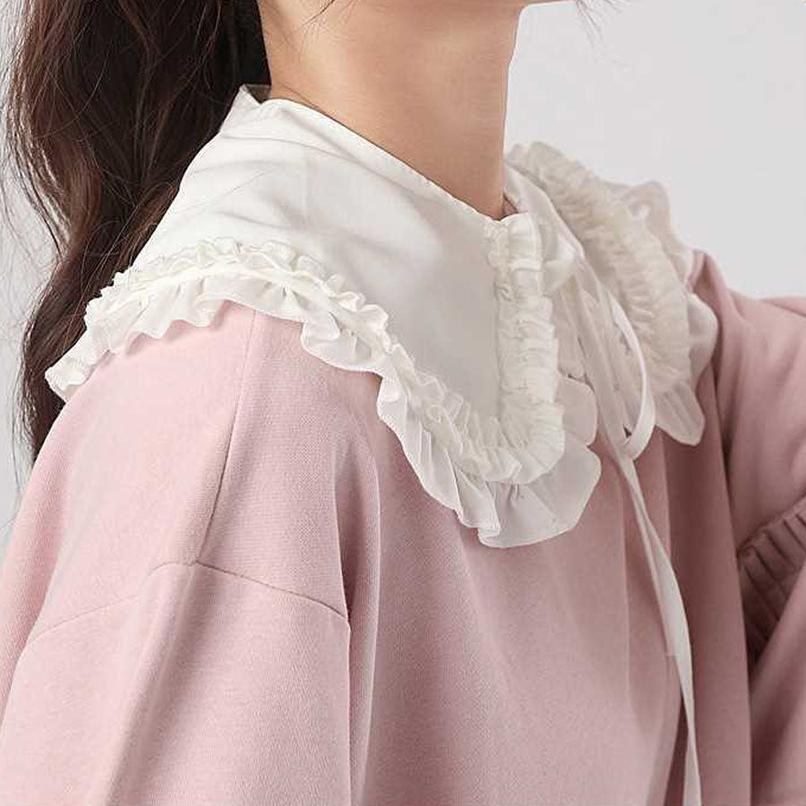 ショッピングゴー shoppinggo つけ襟 レディース ホワイト レース アイレット刺繍 シャツ shirt 付け衿 フェミニン ガーリー レイヤード オールシーズン 重ね着