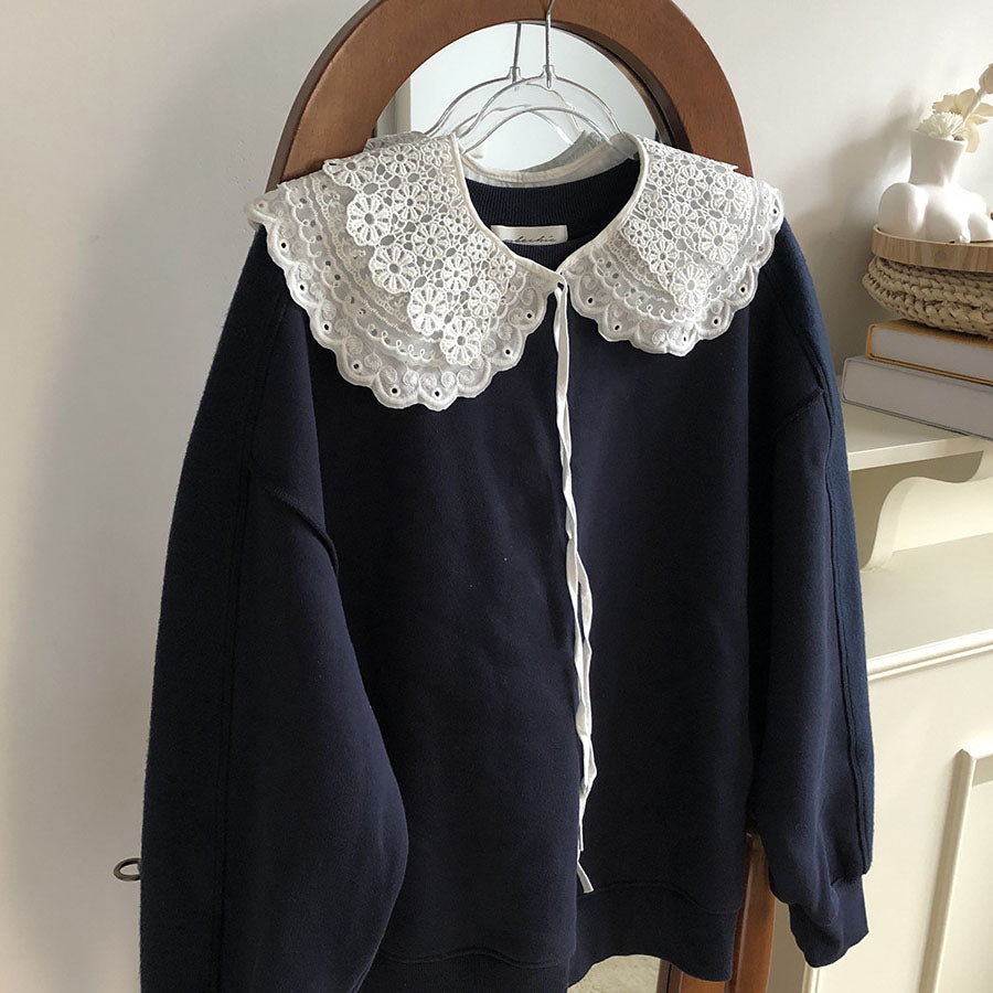 ショッピングゴー shoppinggo つけ襟 レディース ホワイト レース アイレット刺繍 シャツ shirt 付け衿 フェミニン ガーリー レイヤード オールシーズン 重ね着