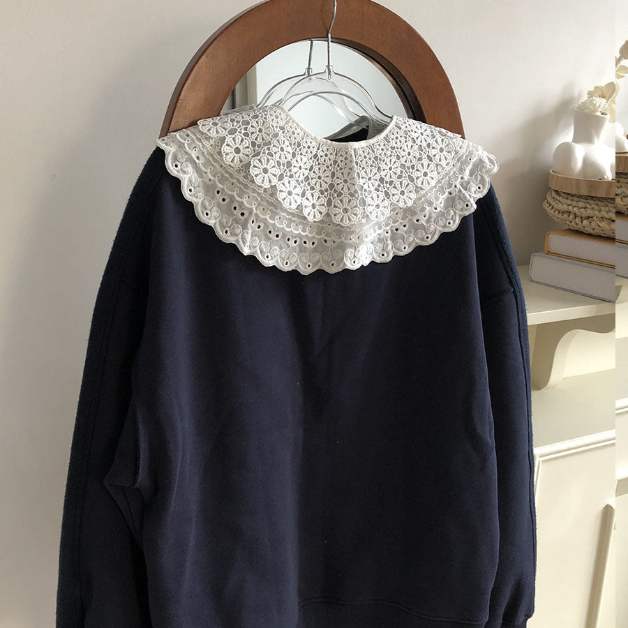 ショッピングゴー shoppinggo つけ襟 レディース ホワイト レース アイレット刺繍 シャツ shirt 付け衿 フェミニン ガーリー レイヤード オールシーズン 重ね着