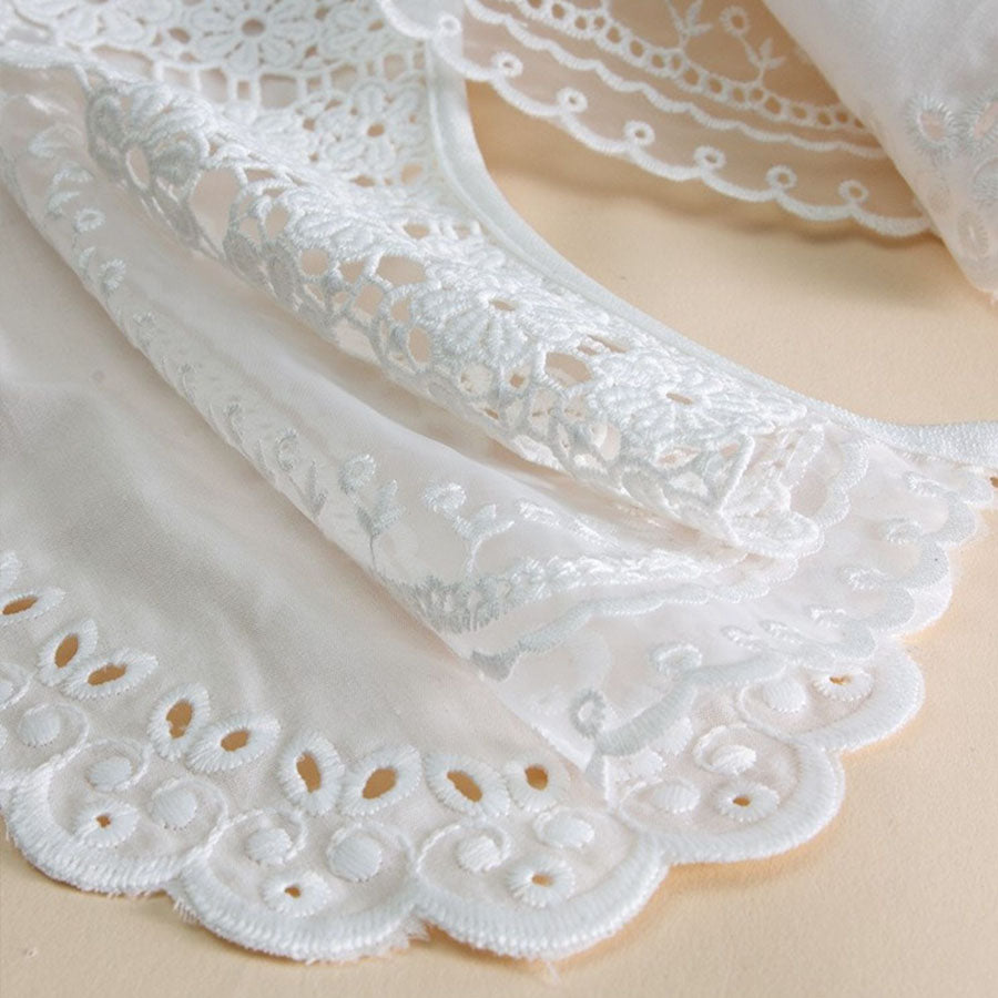 ショッピングゴー shoppinggo つけ襟 レディース ホワイト レース アイレット刺繍 シャツ shirt 付け衿 フェミニン ガーリー レイヤード オールシーズン 重ね着