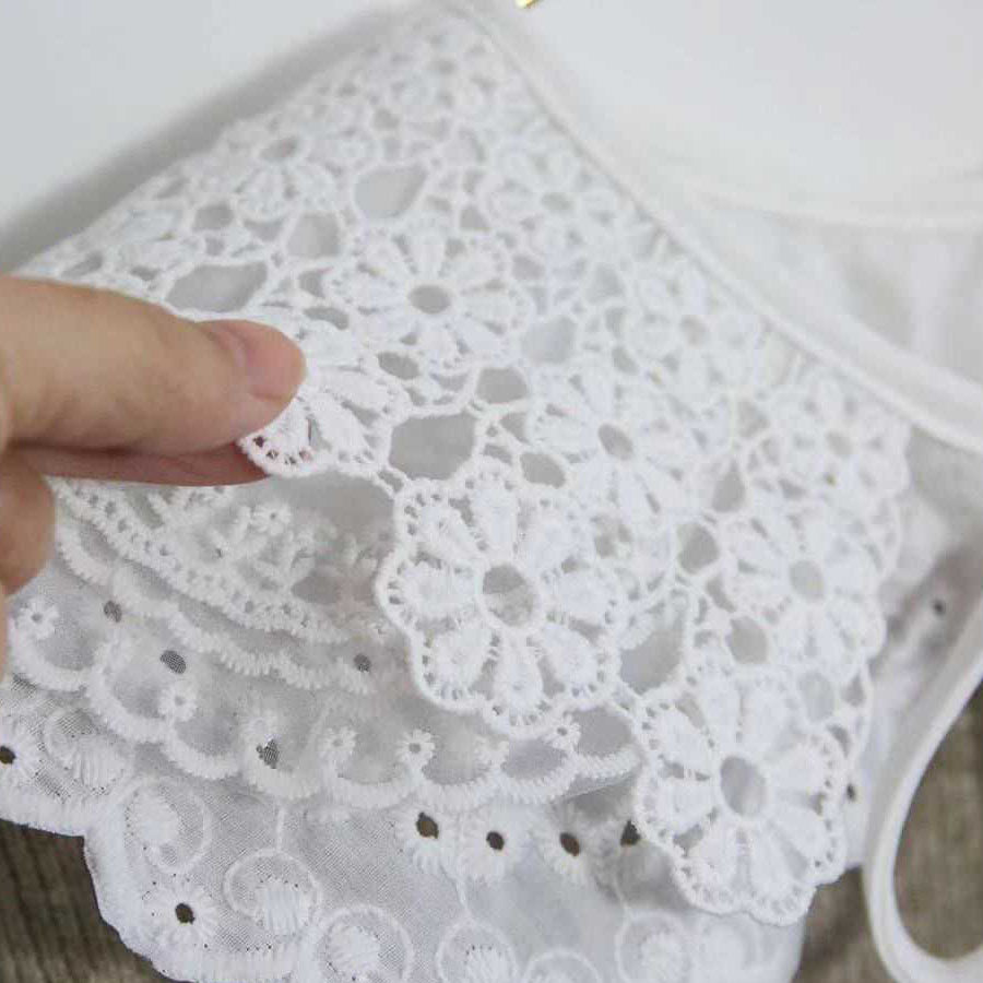 ショッピングゴー shoppinggo つけ襟 レディース ホワイト レース アイレット刺繍 シャツ shirt 付け衿 フェミニン ガーリー レイヤード オールシーズン 重ね着